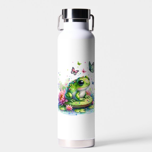 Bouteille D'eau Magnifique crapaud et papillons Personnalisé (Avant)