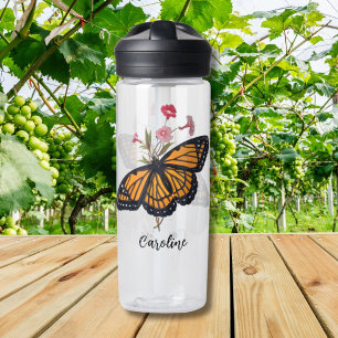 Bouteille D'eau Magnifique monarque orange papillon victorien Art