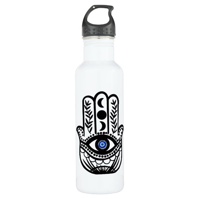 Bouteille D'eau Main de Hamsa Fatima Evil Eye (Devant)