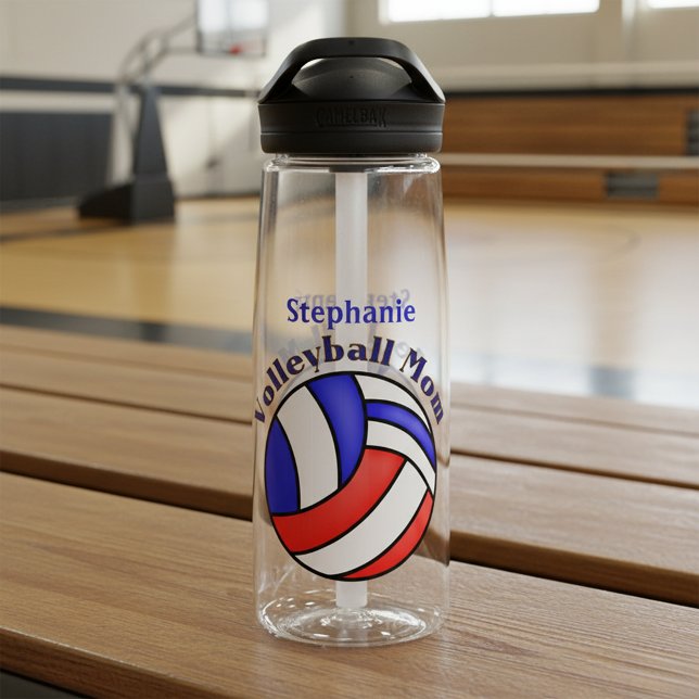 Bouteille D'eau Maman de volleyball avec nom (Créateur téléchargé)