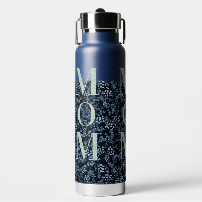 Bouteille D'eau Maman Yoga Pilates bleu et aqua (Salle de sport)