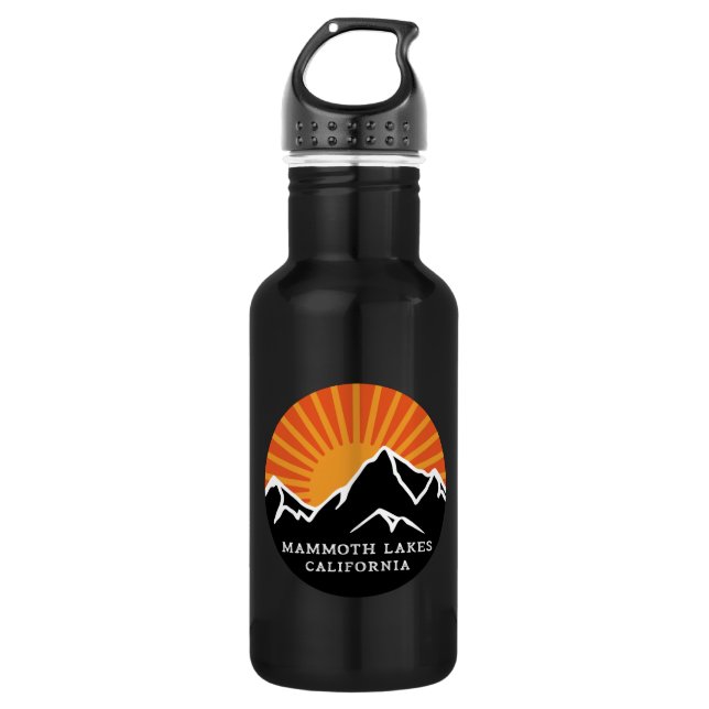 Bouteille D'eau Mammoth Lakes California Retro Sunset Mountains Vi (Devant)