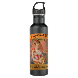 Bouteille D'eau Mandolin Lover Womens mais dans mes pensées je jou