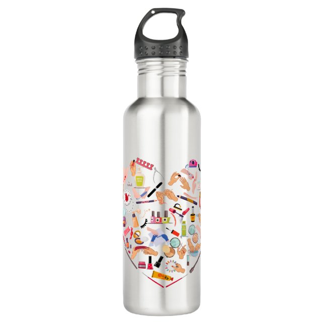 Bouteille D'eau Manicuriste Nail Technicien Outil Coeur (Devant)