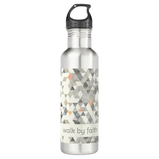 Bouteille D'eau Marcher par Faith Grey Triangle Motif (Devant)