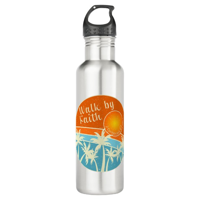 Bouteille D'eau Marcher par la foi Christian Design (Devant)