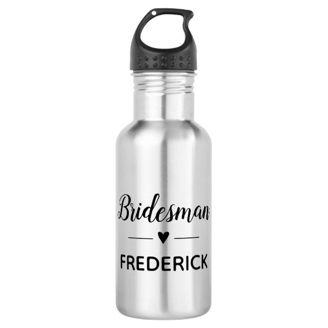 Bouteille D'eau Mariage cardiaque Bridesman personnalisé (Devant)