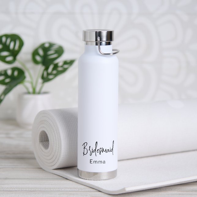 Bouteille D'eau Mariage moderne minimaliste noir et blanc (Yoga)