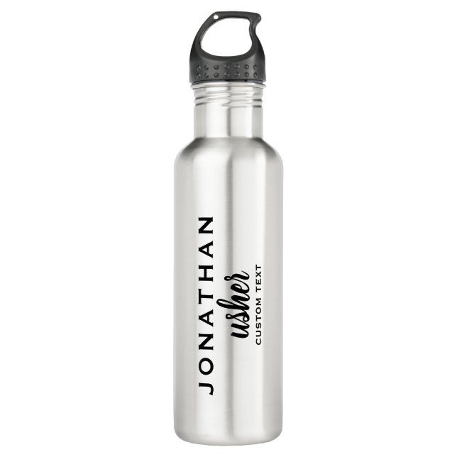 Bouteille D'eau Mariage personnalisé Usher Favoriser Monogramme mo (Devant)