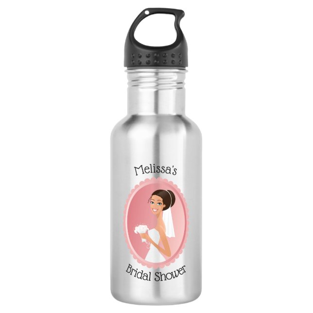 Bouteille D'eau Mariée dans une Fête des mariées de voile tenant d (Devant)