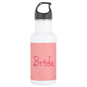 Bouteille D'eau Mariée de parchemin rose