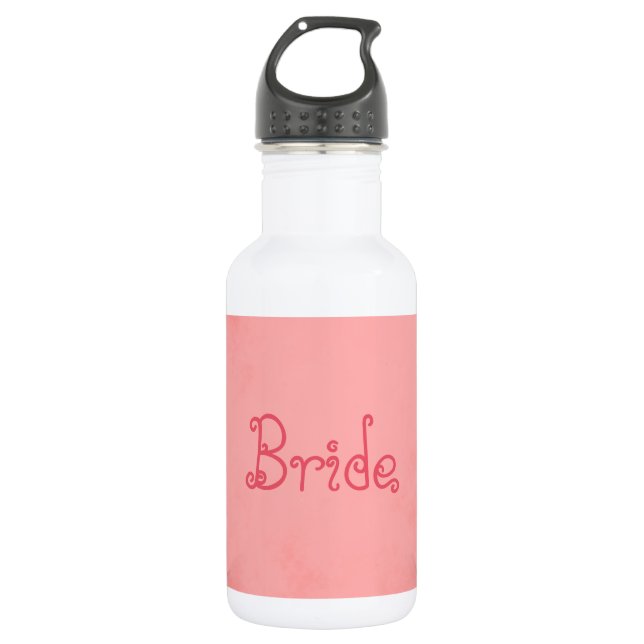 Bouteille D'eau Mariée de parchemin rose (Devant)