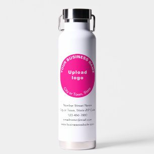 Bouteille D'eau Marque d'affaires ronde rose sur isolée
