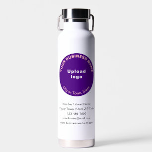 Bouteille D'eau Marque d'affaires ronde violet sur isolée