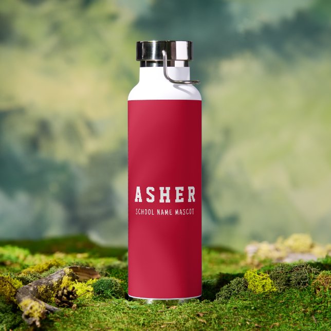 Bouteille D'eau Mascotte de l'école rouge moderne simple personnal (Extérieur)