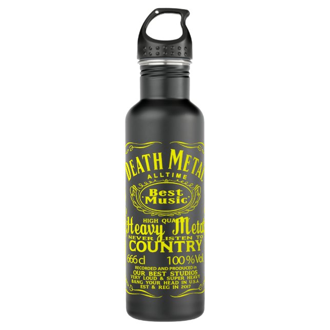 Bouteille D'eau MEATHMÉTAL LOURD MORT MÂLE noire pour Hard Rock m (Devant)