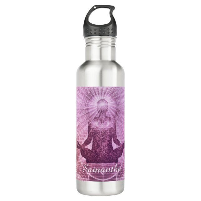 Bouteille D'eau Méditation zen Purple Personnalisé (Devant)
