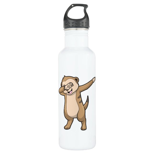 Bouteille D'eau Meerkat comme Dance Hip hop Dab (Devant)