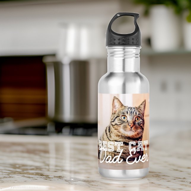 Bouteille D'eau Meilleur Chat Papa Jamais Moderne Personnalisé Pho (Créateur téléchargé)