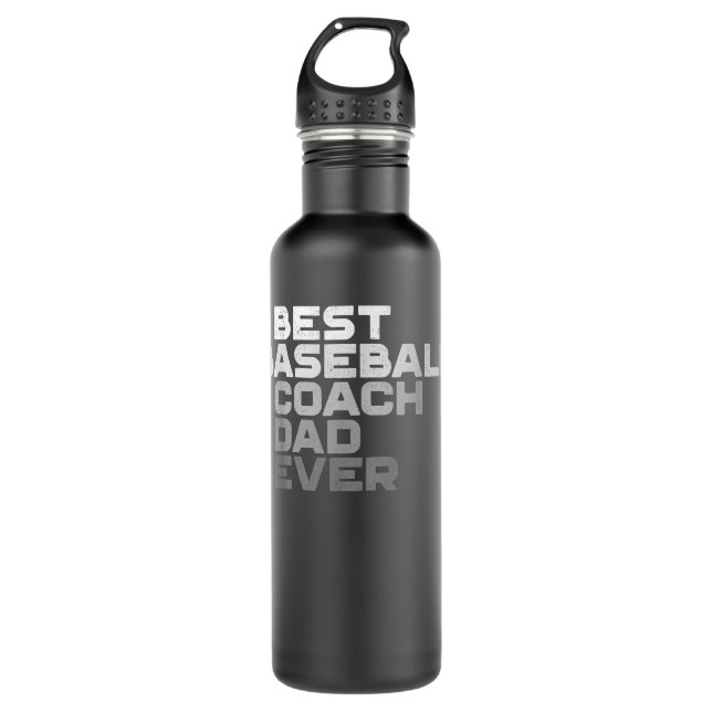 Bouteille D'eau Meilleur entraîneur de baseball masculin Papa Ever (Devant)