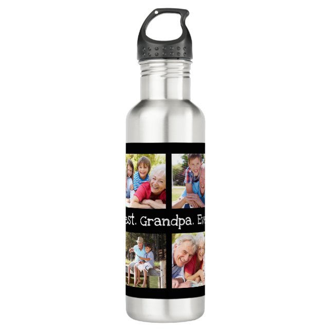 Bouteille D'eau Meilleur grand-père Ever 4 photo Collage de photos (Devant)