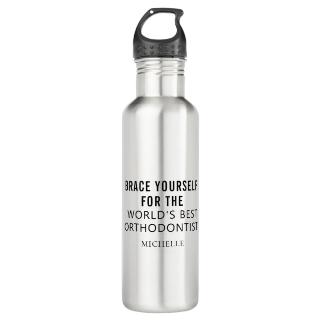 Bouteille D'eau Meilleur Orthodontiste Nom Professionnel Personnal (Devant)