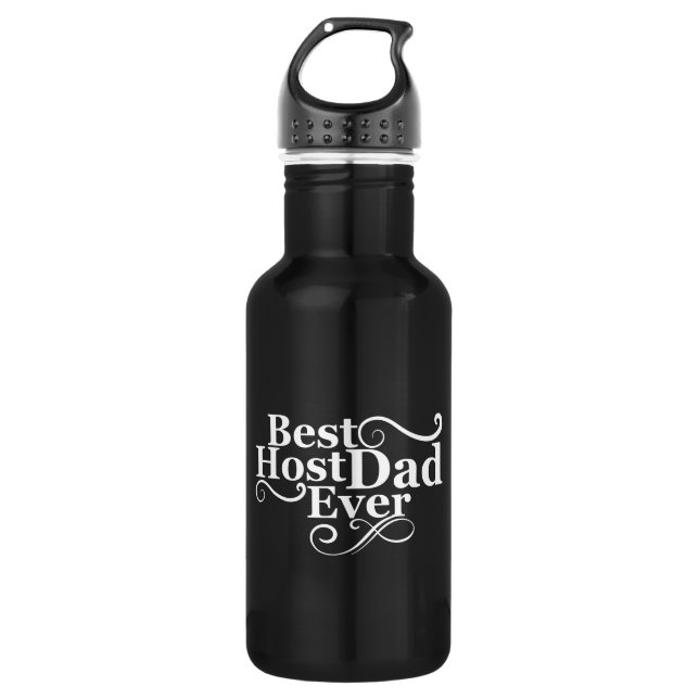 Bouteille D'eau Meilleur papa hôte jamais heureux fête des pères i (Devant)