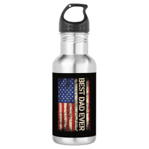 Bouteille D'eau Meilleur Papa Jamais Drapeau Américain Cadeaux pou
