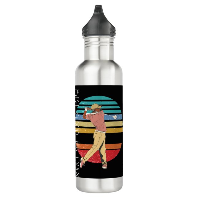 Bouteille D'eau Meilleur papa par Par Arc-en-ciel et Noir (Droite)