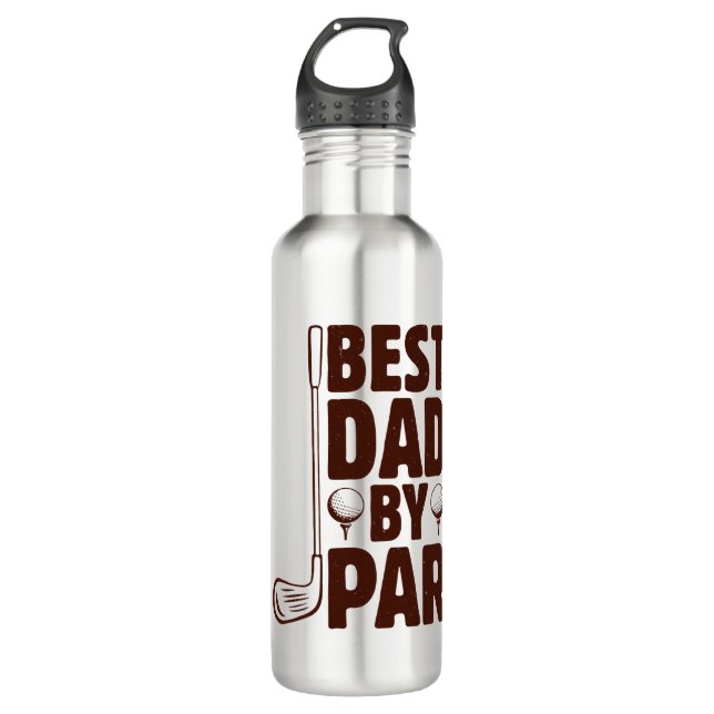 Bouteille D'eau Meilleur papa par Parc Golf Papa (Devant)