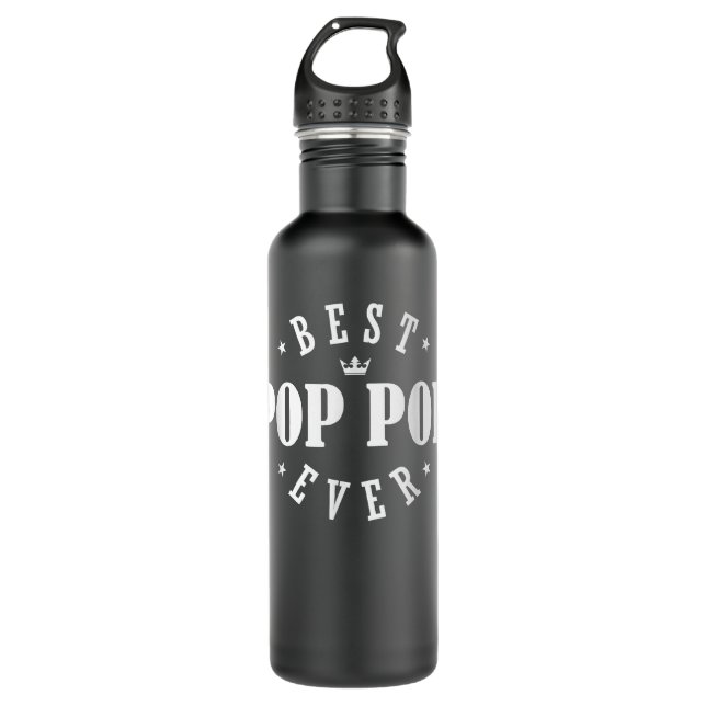Bouteille D'eau Meilleur Pop Pop Ever Design - Pop Pop Pop (Devant)