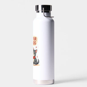 Bouteille D'eau Meilleurs amis en pelage Vintage Chat et Chien de