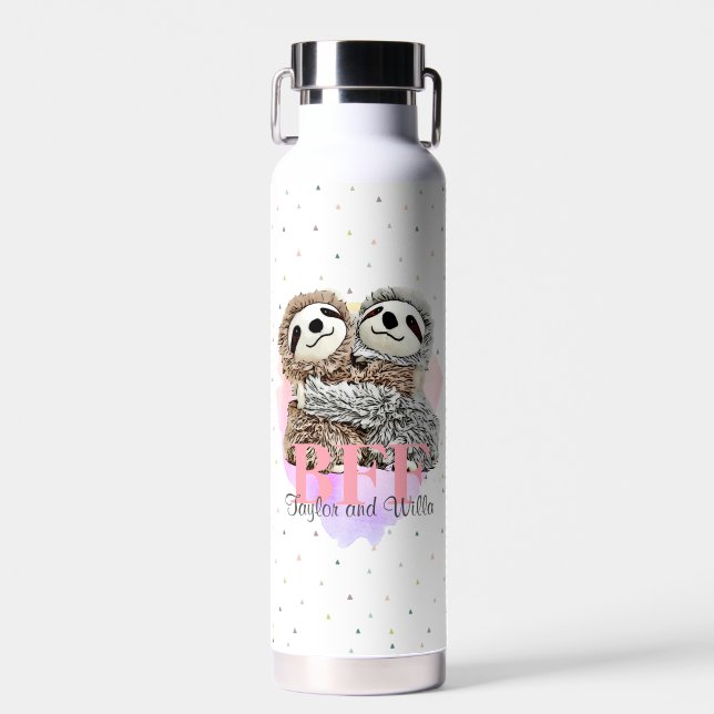 Bouteille D'eau Meilleurs Amis Pour La Fente Hugs Monogramme Anniv (Avant)