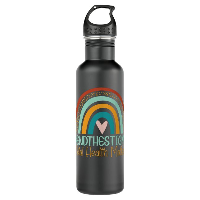 Bouteille D'eau Mental-Health Matters Shirt End The Stigma Rainbow (Devant)