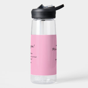 Bouteille D'eau Merci pour l'achat des détails de la famille rose