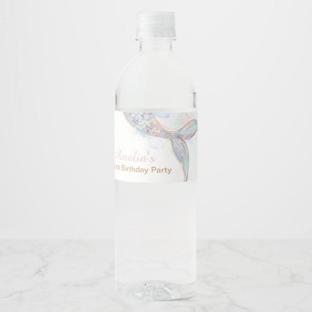 Bouteille d'eau Mermaid étiquettes (Devant)