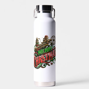 Bouteille D'eau Merry Christmas steampunk