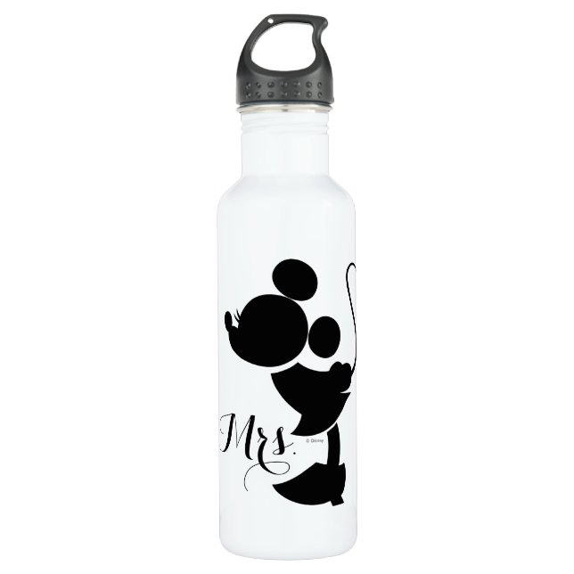 Bouteille D'eau Mickey et Minnie Mariage | Silhouette (Devant)