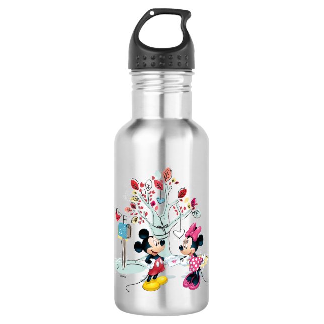 Bouteille D'eau Mickey et Minnie| Saint-Valentin (Devant)