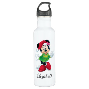Bouteille D'eau Mickey et ses amis  Minnie Habillée Pour Noël