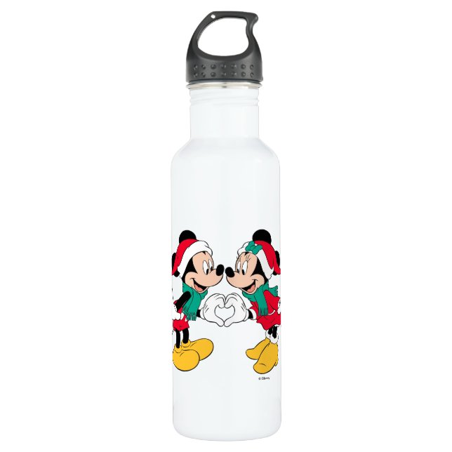 Bouteille D'eau Mickey & Minnie | Christmas Love (Devant)