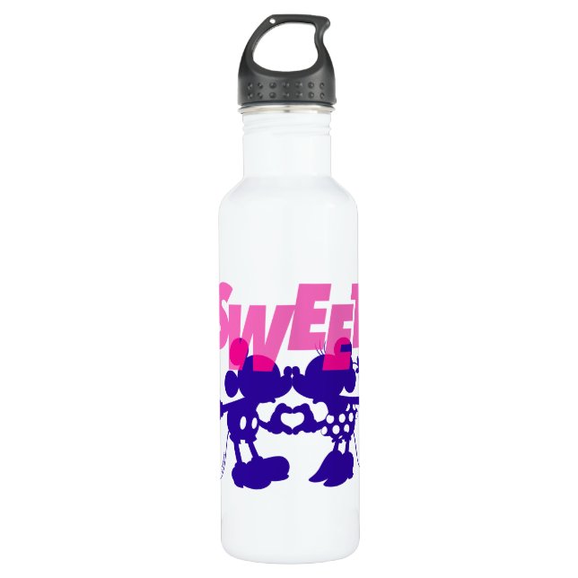 Bouteille D'eau Mickey & Minnie Souris| Sweet! Saint-Valentin (Devant)