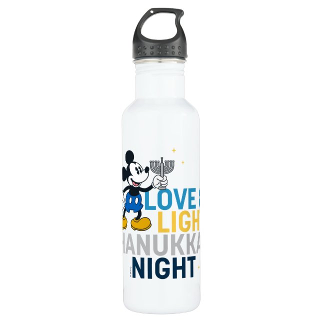 Bouteille D'eau Mickey Mouse | Love & Light Hanoukka Night (Devant)