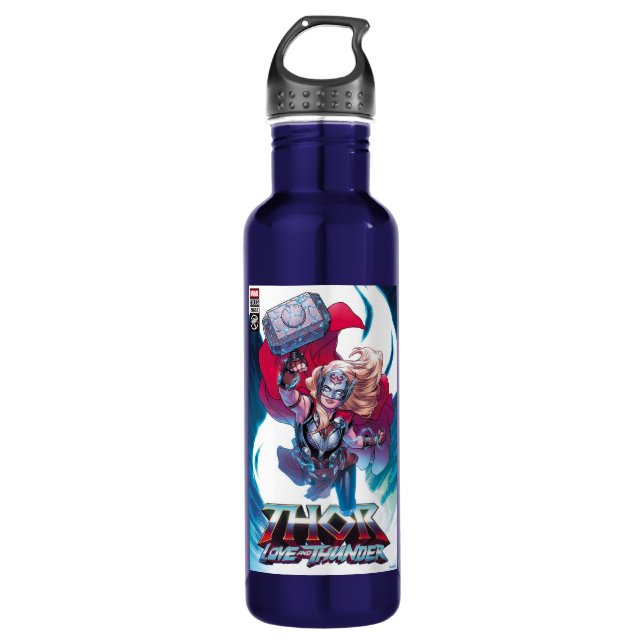 Bouteille D'eau Mighty Thor Mjölnir Hommage de couverture comique (Devant)