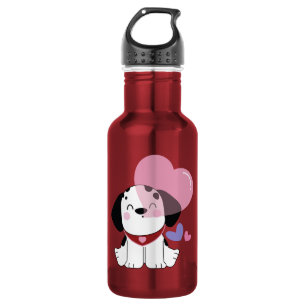 Bouteille D'eau Mignon Chien Dalmatien Kawaii avec des Cœurs