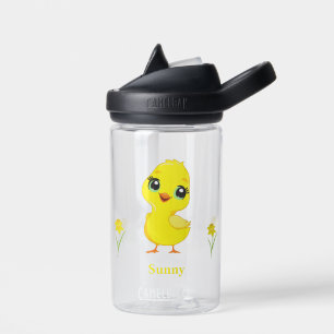Bouteille D'eau Mignon poussin jaune et fleurs