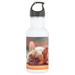 Bouteille D'eau Mignonne French Bulldog Eau Couleur Art Peinture