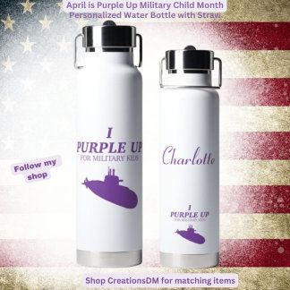 Bouteille D'eau Militaire - I Purple Up for Military Kids Submarin