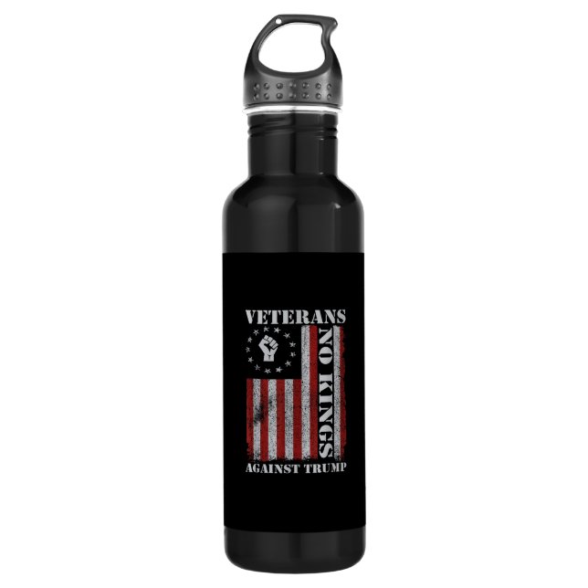 Bouteille D'eau Military Veterans Protest Flag Patriotic Freedom (Devant)