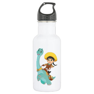 Bouteille D'eau Min & Clover | Joyeux Cowgirl & Brontosaurus Ride